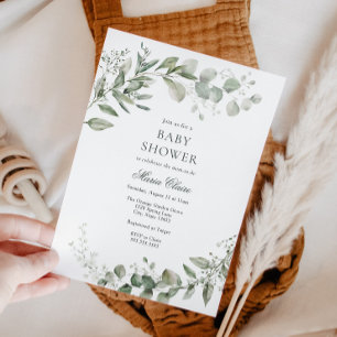 Eucalyptus Greenery Baby Shower Invitation