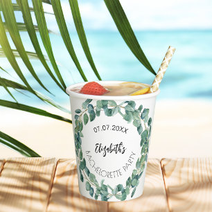 Eucalyptus greenery Bachelorette Party Paper Cups