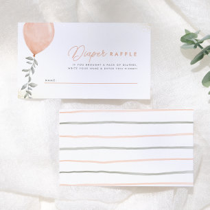 Eucalyptus Greenery Balloon Diaper Raffle 2 Enclosure Card