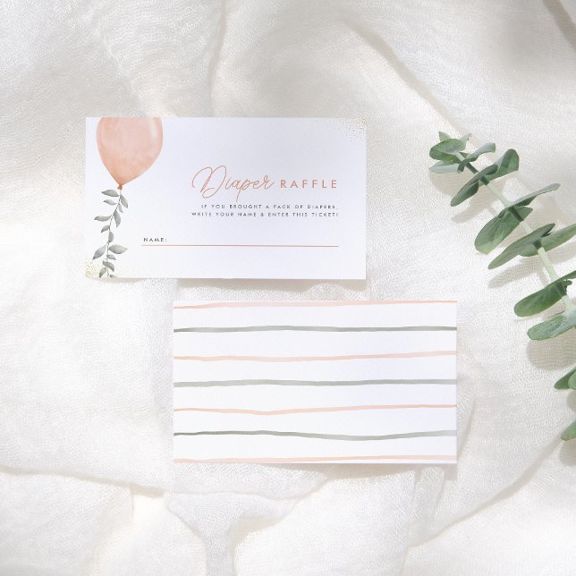 Eucalyptus Greenery Balloon Diaper Raffle 2 Enclosure Card (Creator Uploaded)