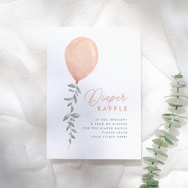 Eucalyptus Greenery Balloon Diaper Raffle Sign Invitation (Creator Uploaded)