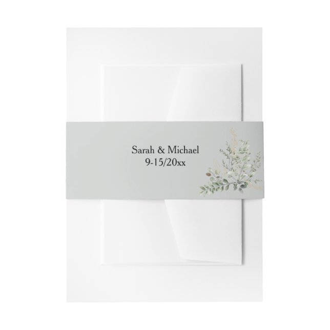 Eucalyptus Greenery Belly Band Invitation Belly Band (Front Example)