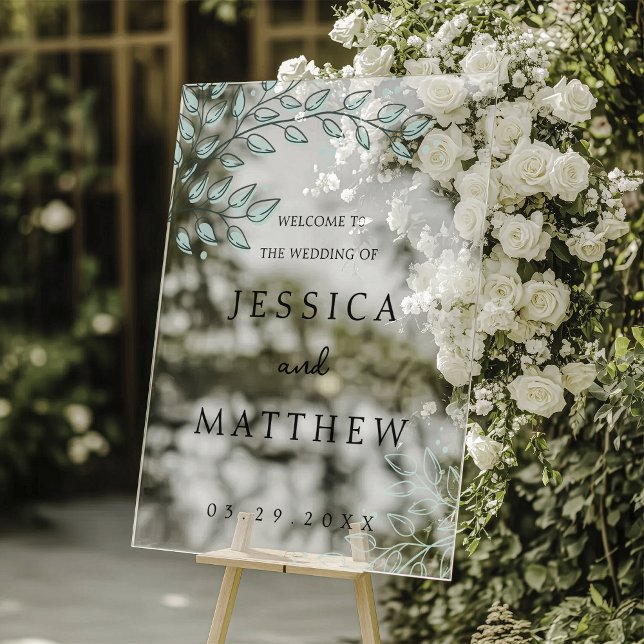 Eucalyptus Greenery Boho Acrylic Wedding Sign (Creator Uploaded)