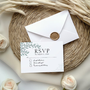 Eucalyptus Greenery Boho Elegant RSVP Card