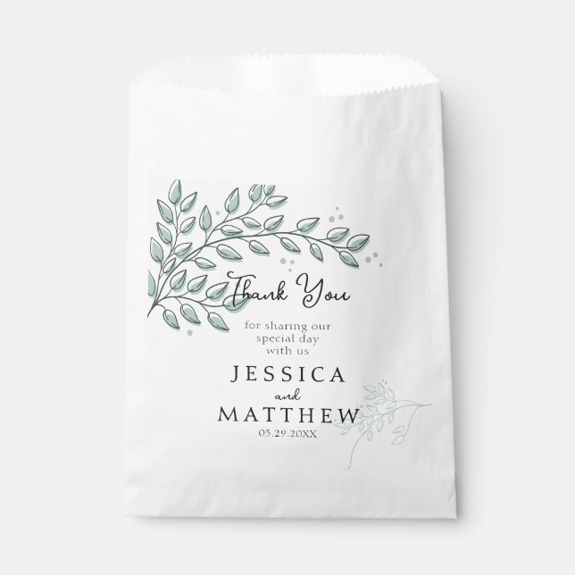 Eucalyptus Greenery Boho Elegant Wedding  Favour Bag (Front)