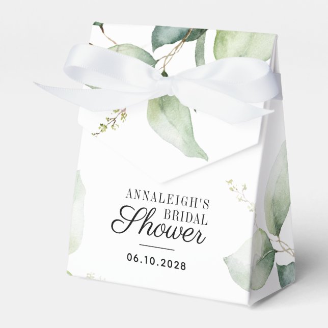 Eucalyptus Greenery Botanical Bridal Shower Favour Box (Front Side)