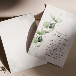 Eucalyptus Greenery Botanical Bridal Shower Invitation
