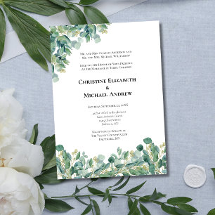 Eucalyptus Greenery Botanical Formal Wedding  Invitation