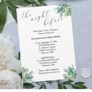 Eucalyptus Greenery Botanical Rehearsal Dinner Invitation