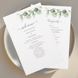 Eucalyptus Greenery Botanical Wedding Program