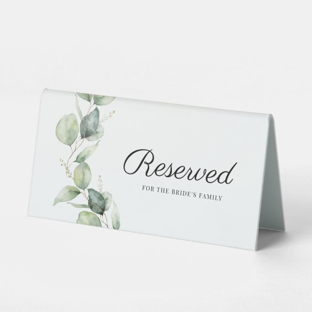 Eucalyptus Greenery Botanical Wedding Reserved (Front)