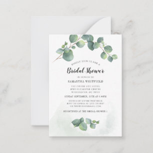 Eucalyptus Greenery Bridal Shower Botanical Card