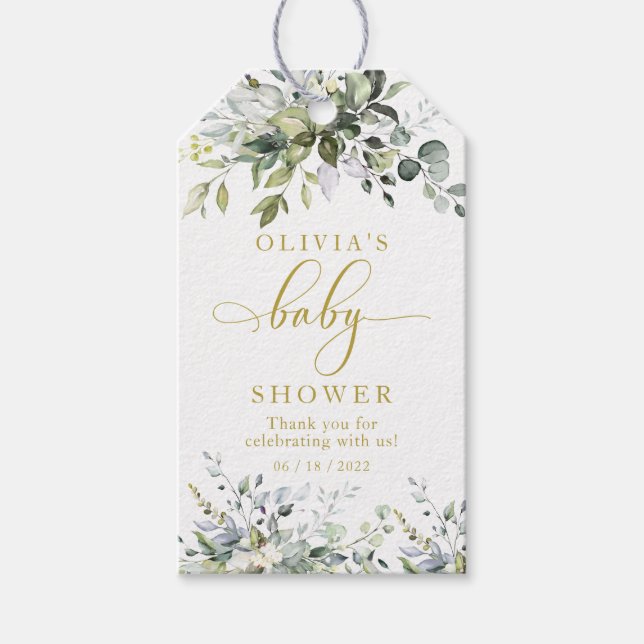 Eucalyptus Greenery Bridal Shower Favor Tag (Front)