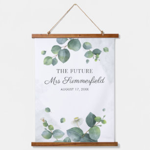 Eucalyptus Greenery Bridal Shower Future Mrs Hanging Tapestry