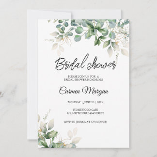 Eucalyptus Greenery Bridal Shower Invitation
