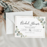 eucalyptus greenery bridal shower invitation<br><div class="desc">beautiful green eucalyptus foliage design with elegant script. You can change the wording,  text  and other features.</div>