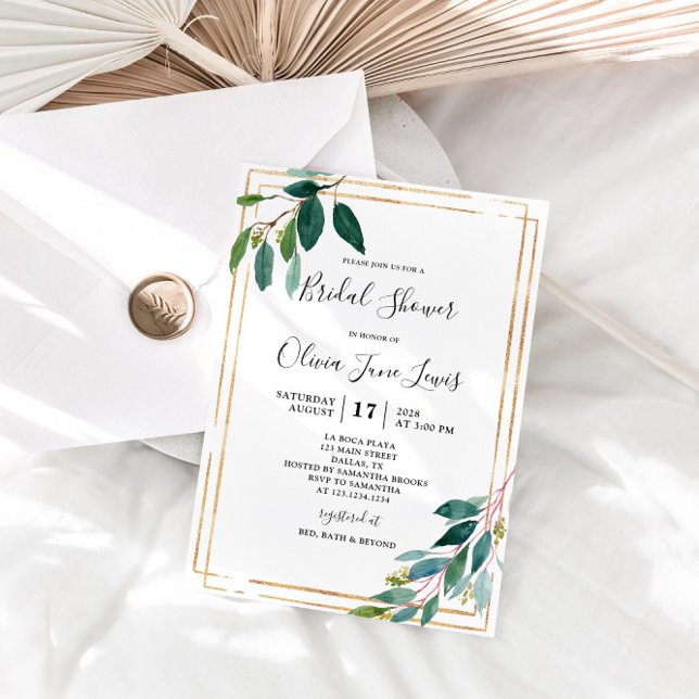 Eucalyptus Greenery Bridal Shower Invitations (Creator Uploaded)