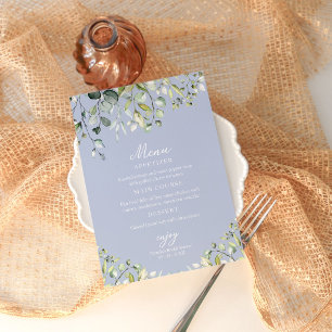 Eucalyptus Greenery Bridal Shower Menu Dinner Card