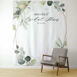 Eucalyptus Greenery Bridal Shower Photo Backdrop Tapestry