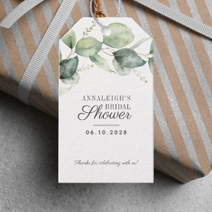 Eucalyptus Greenery Bridal Shower Thank You Favour Gift Tags