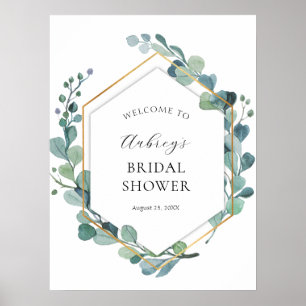 Eucalyptus Greenery Bridal Shower Welcome Sign