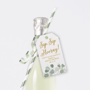 Eucalyptus Greenery Bridal Shower Wine Favour Tags