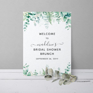 Eucalyptus Greenery Brunch Bridal Shower Welcome  Poster