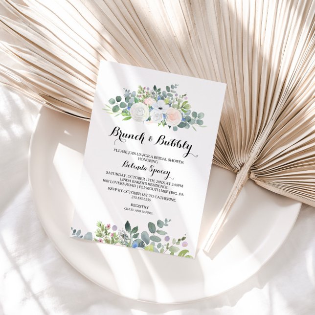 Eucalyptus Greenery Brunch & Bubbly Bridal Shower Invitation (Creator Uploaded)