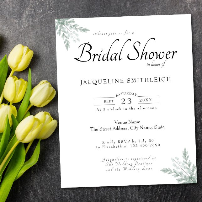 Eucalyptus Greenery Budget Bridal Shower Flyer (Creator Uploaded)