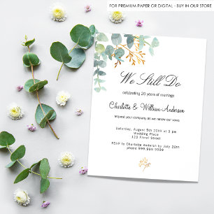 Eucalyptus greenery budget vow renewal invitation flyer