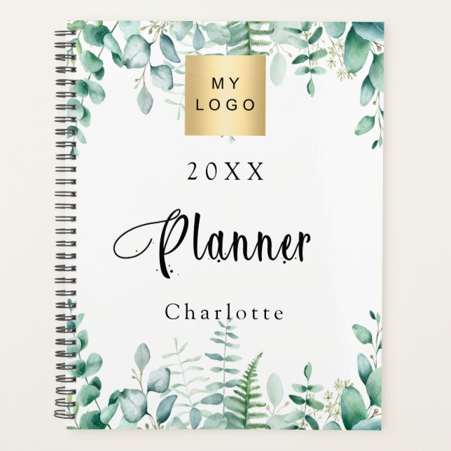 Eucalyptus greenery business logo 2026 planner (Front)