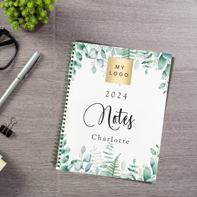 Eucalyptus greenery business logo notebook (Creator Uploaded)