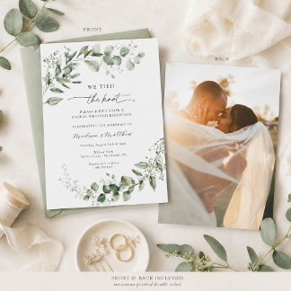 Eucalyptus Greenery Casual Wedding Reception Invitation