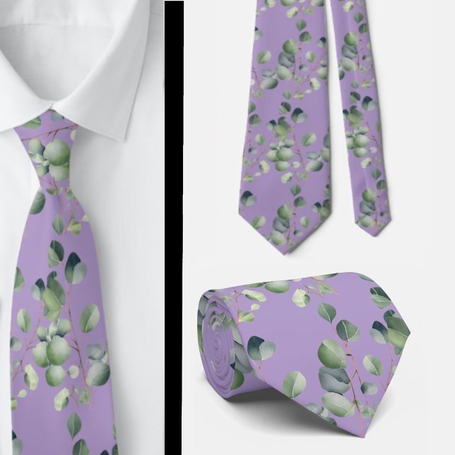 Eucalyptus Greenery Classic Formal Floral Neck Tie (Creator Uploaded)