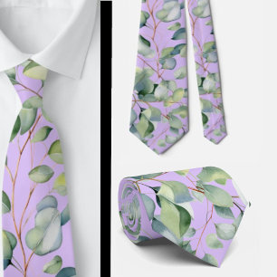 Eucalyptus Greenery Classic Formal Floral Neck Tie
