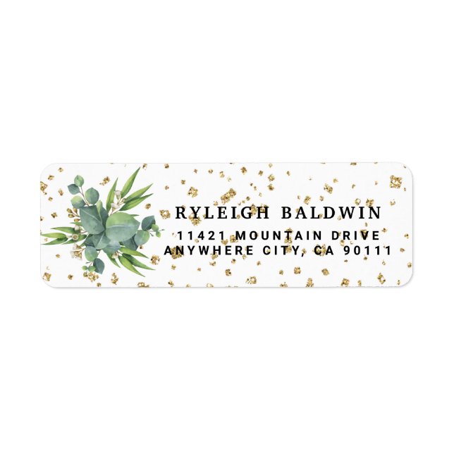 Eucalyptus Greenery Cute Return Address Label (Front)