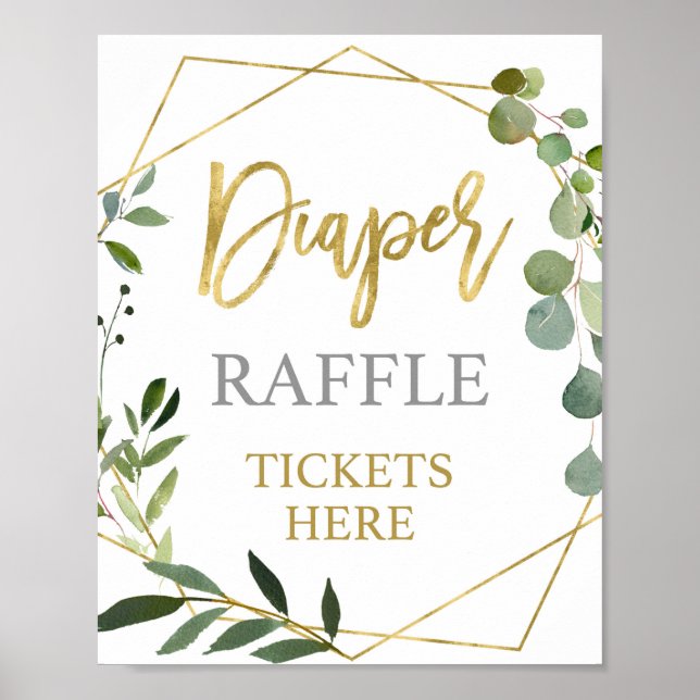 Eucalyptus Greenery Diaper Raffle sign (Front)