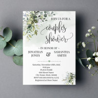 Eucalyptus greenery dust watercolor couples shower