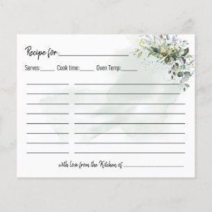 Eucalyptus greenery dust watercolor Recipe card