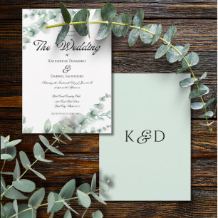 Eucalyptus Greenery Elegant Botanical Wedding Invitation