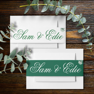 Eucalyptus Greenery Elegant Botanical Wedding  Invitation Belly Band