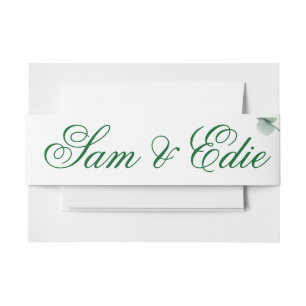 Eucalyptus Greenery Elegant Botanical Wedding Invitation Belly Band