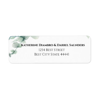 Eucalyptus Greenery Elegant Botanical Wedding  Return Address Label