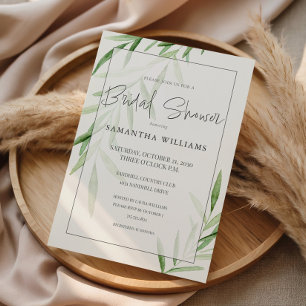 Eucalyptus Greenery Elegant Bridal Shower Invitation