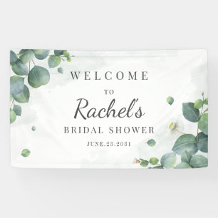 Eucalyptus Greenery Elegant Floral Bridal Shower Banner