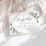 eucalyptus greenery elegant frame baptism invitation<br><div class="desc">elegant frame watercolor eucalyptus foliage design. The text and wording along with other features of this design can be customised.</div>