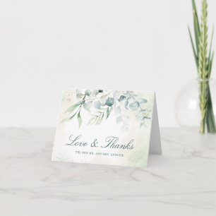 Eucalyptus Greenery Elegant Non Photo Wedding Thank You Card