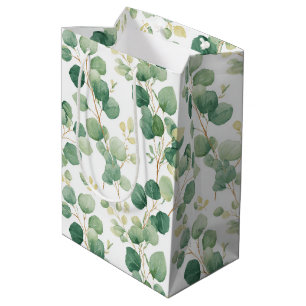 Eucalyptus Greenery Elegant Pattern Medium Gift Bag