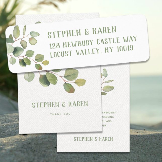 Eucalyptus Greenery Elegant Return Address Label (Creator Uploaded)