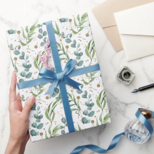 Eucalyptus Greenery Elegant Watercolor Pattern Wrapping Paper